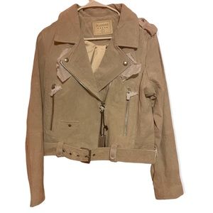 BLANKNYC SUEDE SHORT MOTORCYCLE JACKET SZ L